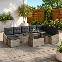 Practical Grey Outdoor Sofa Set for Dining and Relaxation