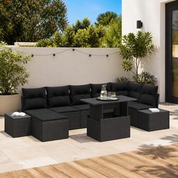 Practical Black Modular Garden Sofa Set for Various Spaces