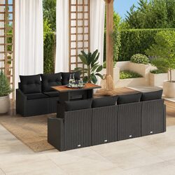 Versatile 8-Piece Outdoor Garden Sofa Set in Black