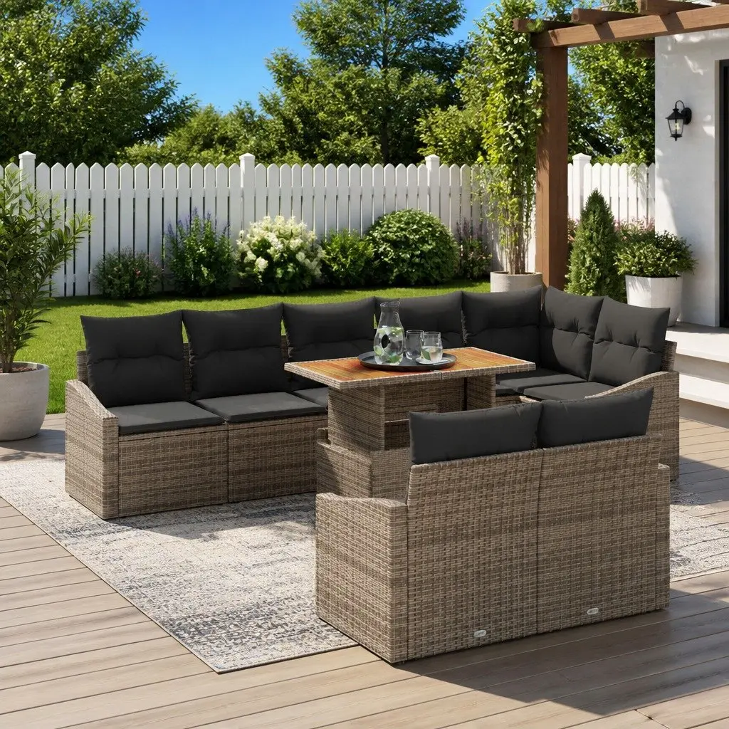 9-Piece Modular Sofa Set for Outdoor Use