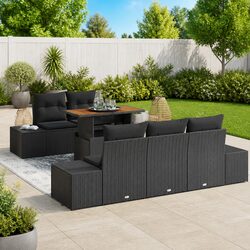 Functional 6 Piece Rattan Garden Sofa Set for Any Outdoor Space