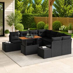 Functional 9-Piece Garden Sofa Set for Outdoor Entertaining