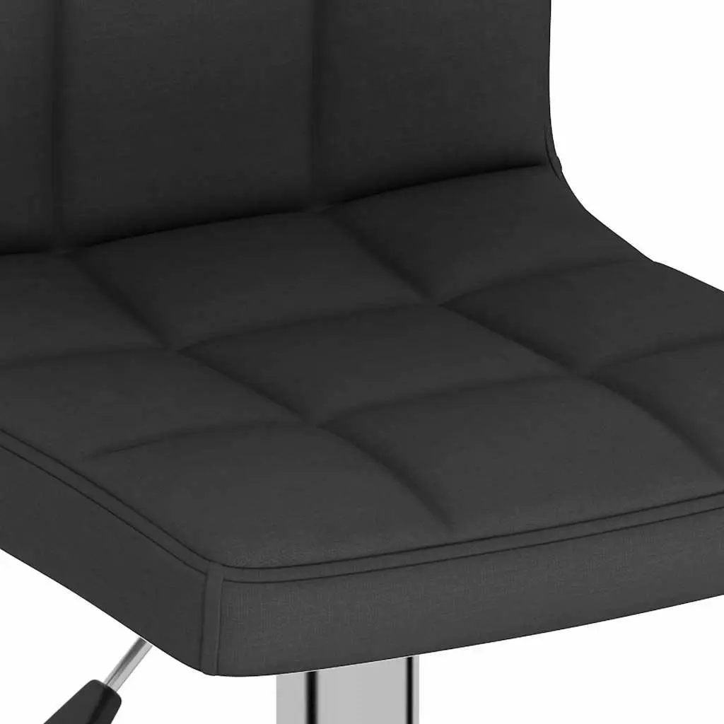 Bar Stools Fabric Black Swivel Gas Lift Height Adjustable 2 Piece