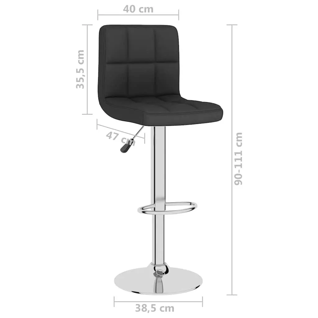 Bar Stools Fabric Black Swivel Gas Lift Height Adjustable 2 Piece