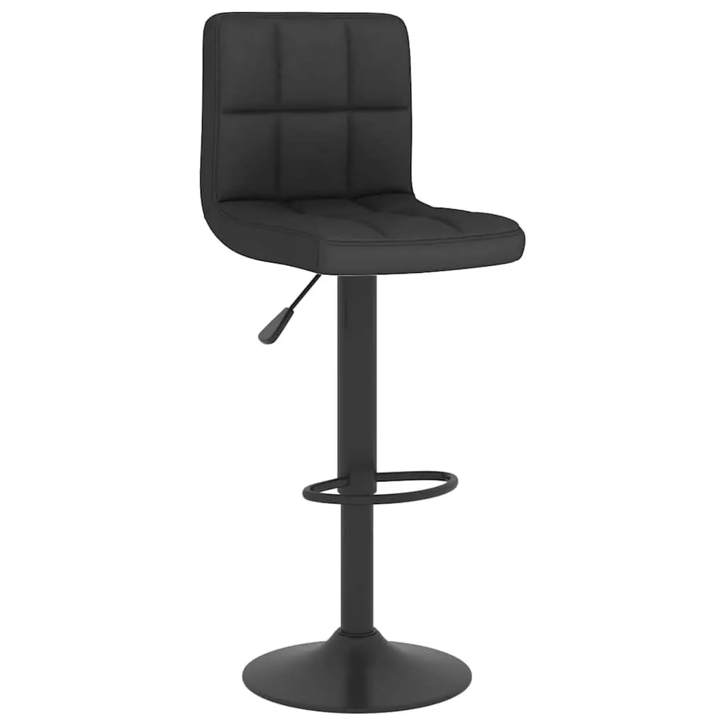 Black Fabric Adjustable Swivel Bar Stools Counter Height 2 Piece Set