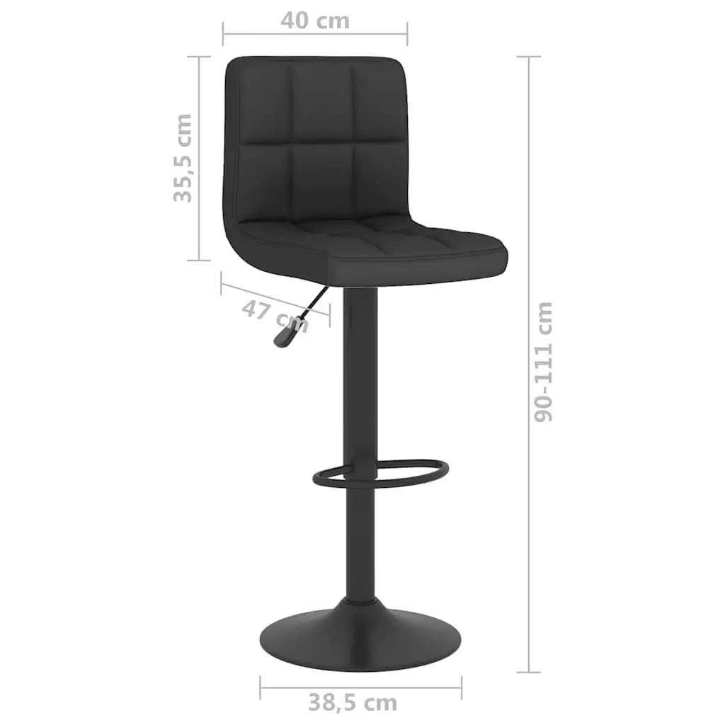 Black Fabric Adjustable Swivel Bar Stools Counter Height 2 Piece Set