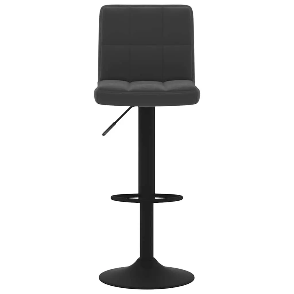 Bar Stools Velvet Black Swivel Counter Height Adjustable Chrome Base 2 Piece