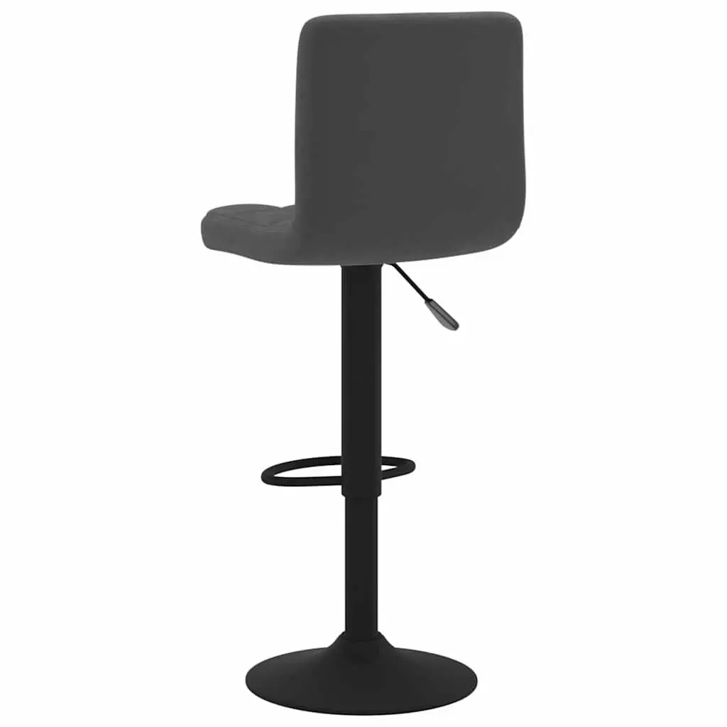 Bar Stools Velvet Black Swivel Counter Height Adjustable Chrome Base 2 Piece