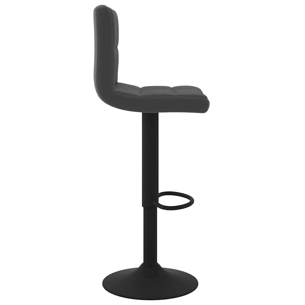 Bar Stools Velvet Black Swivel Counter Height Adjustable Chrome Base 2 Piece