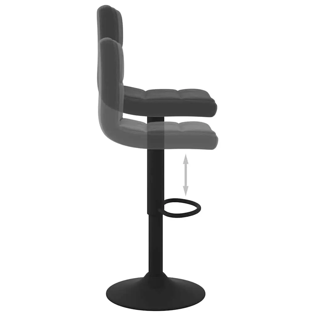 Bar Stools Velvet Black Swivel Counter Height Adjustable Chrome Base 2 Piece