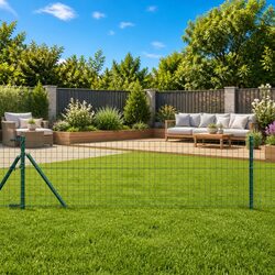 Practical Green Steel Fence Post Set for Gardens - 26 Count
