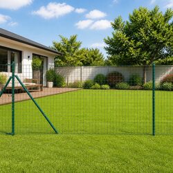 Practical Green Steel Fence Posts for Gardens and Terraces - 52 pcs
