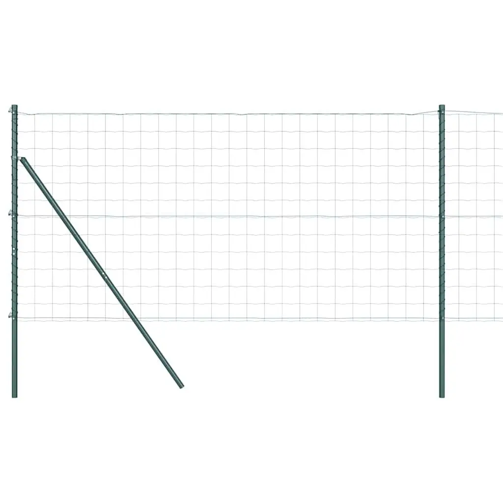 Outdoor Fence Panel PVC-Coated Steel 10 x 1 m Green Mesh Ground Fix Barrier Enclosure