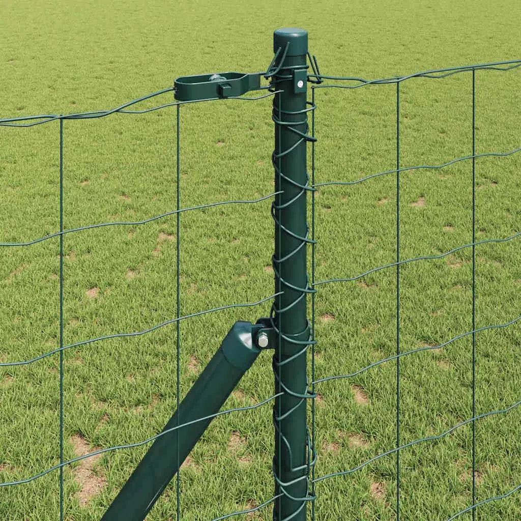 Outdoor Fence Panel PVC-Coated Steel Green Mesh 25x1m Weather Resistant Garden Barrier