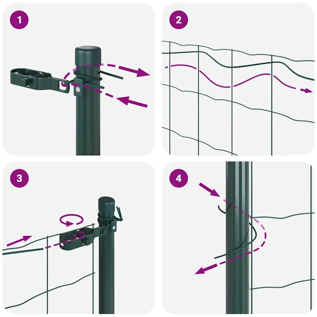 Welded Wire Fence Panel Green PVC-Coated Steel 25m x 1.5m Durable Garden Barrier
