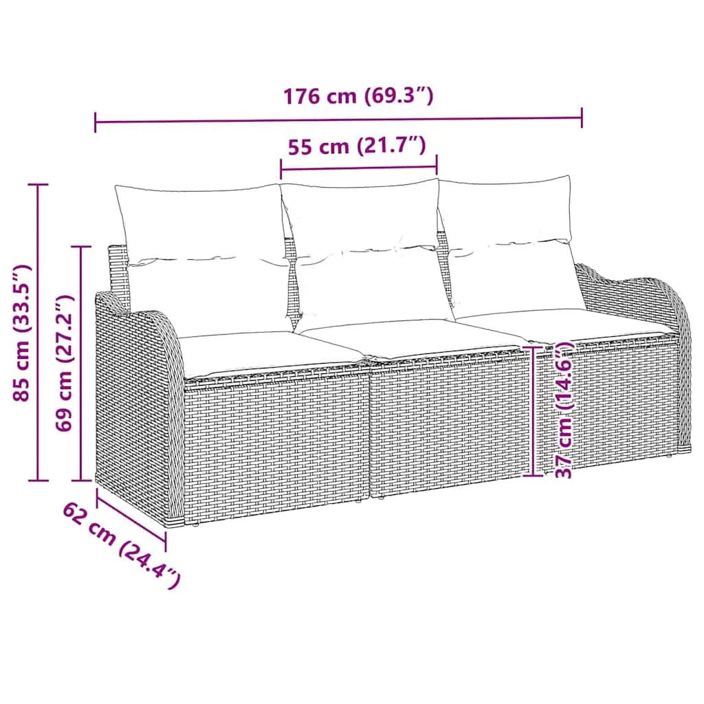 3-Piece Outdoor Sofa Set with Storage