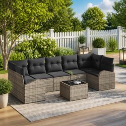 Practical 8 Piece Garden Sofa Set for Outdoor Living