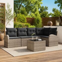 Versatile Grey Outdoor Sofa Set 6 Pcs for Every Occasion
