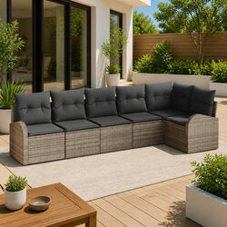 Practical Grey Garden Sofa Set for Outdoor Use