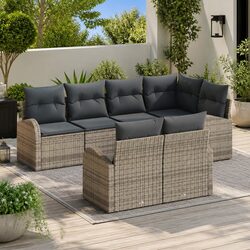 Practical 7-Piece Grey Garden Sofa for Outdoor Spaces