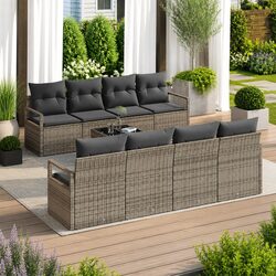 Flexible 9-Piece Modular Sofa Set for Outdoor Use