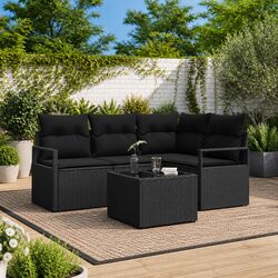 5-Piece Black Sofa Set: Ideal for Any Outdoor Space