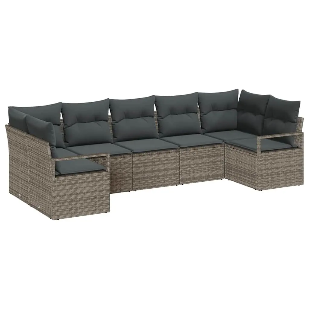 7-Piece Grey Garden Sofa Set for Outdoor Living