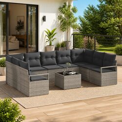 Ideal 10-Piece Sofa Set for Garden and Patio Use