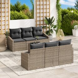 7-Piece Grey Rattan Set Perfect for Outdoor Use