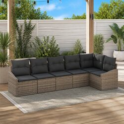 Versatile 6-Piece Grey Garden Sofa for Outdoor Living