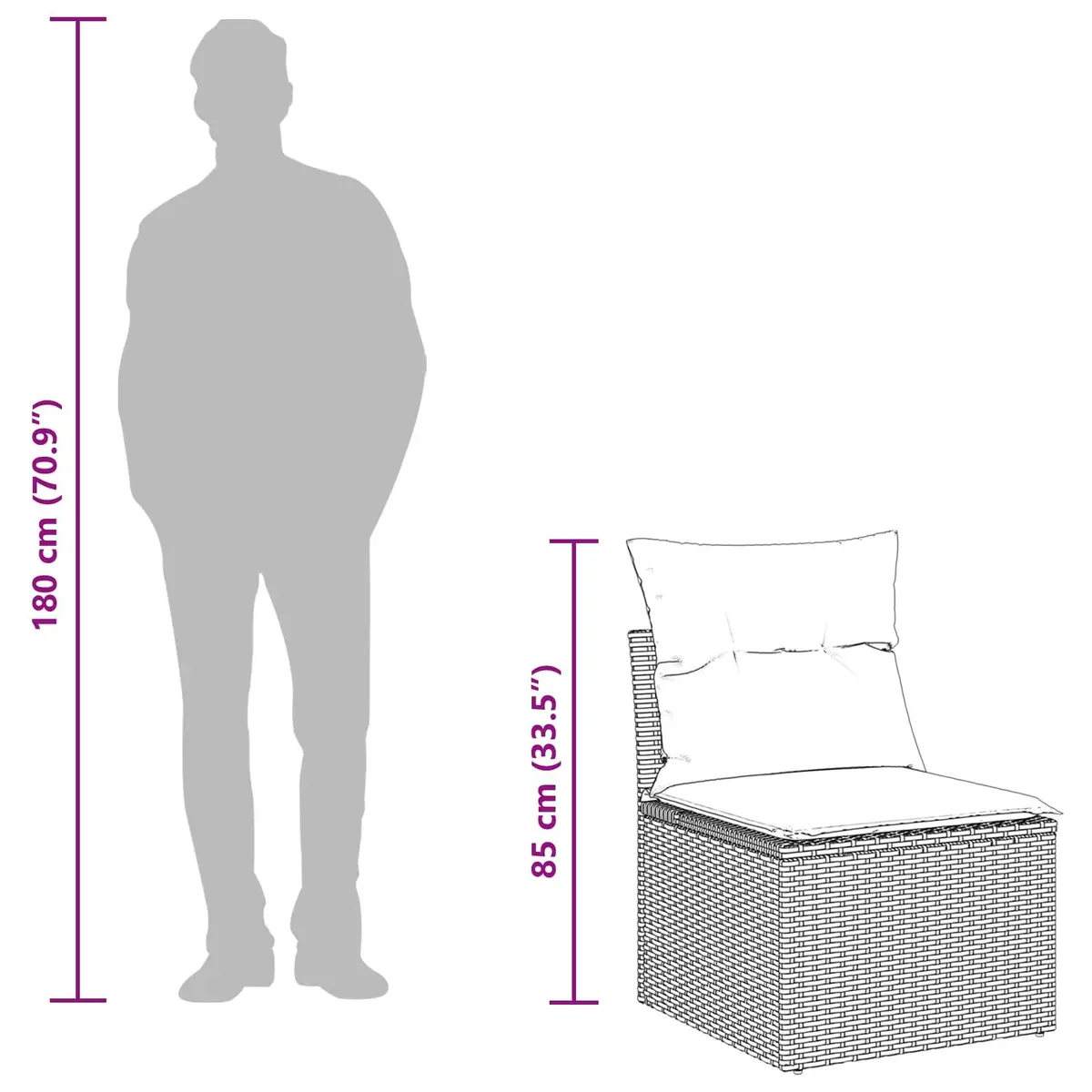 Outdoor Garden Sofa Set Poly Rattan 7 Pieces Grey Modular Storage Furniture