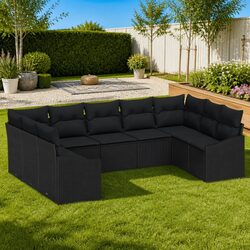 Practical 9 Piece Sofa Set for Any Outdoor Setting