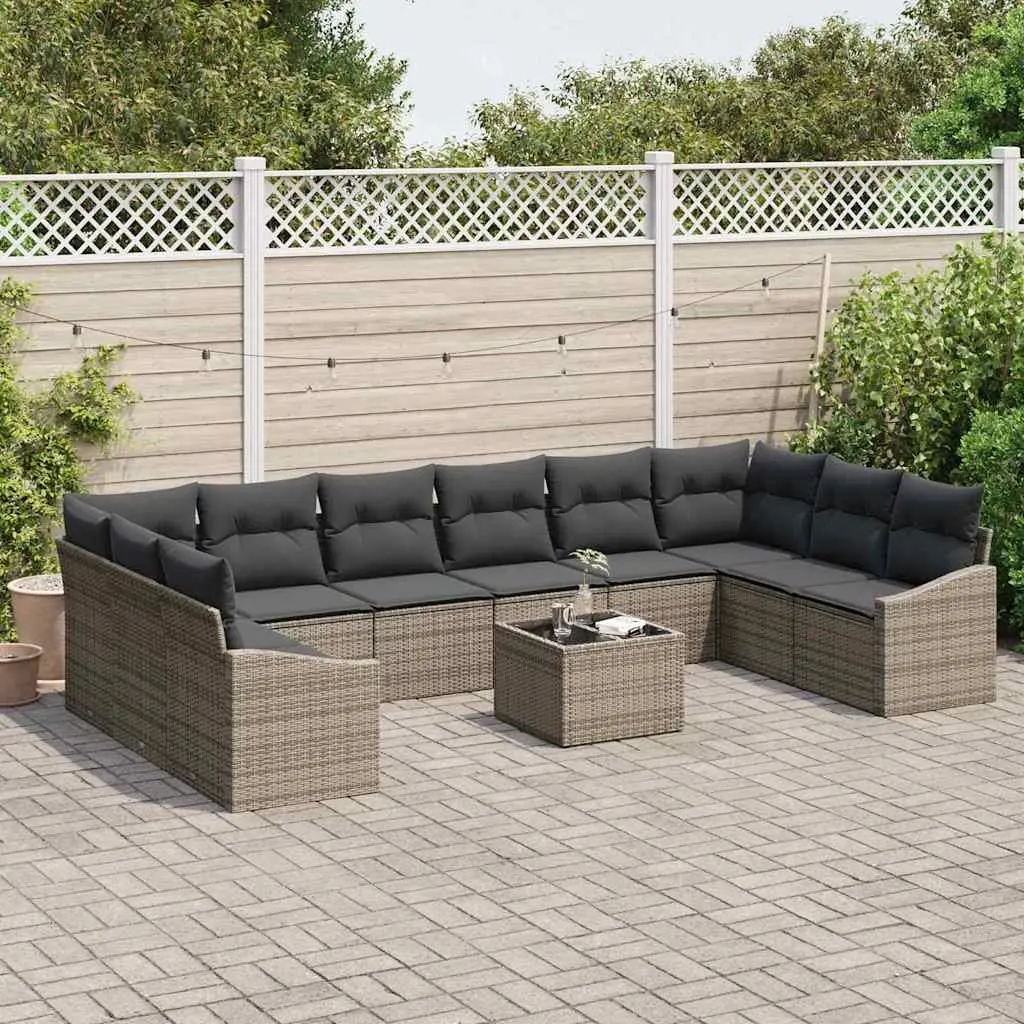 Modular Garden Sofa Set with Storage Light Grey Outdoor Furniture Patio Lounge