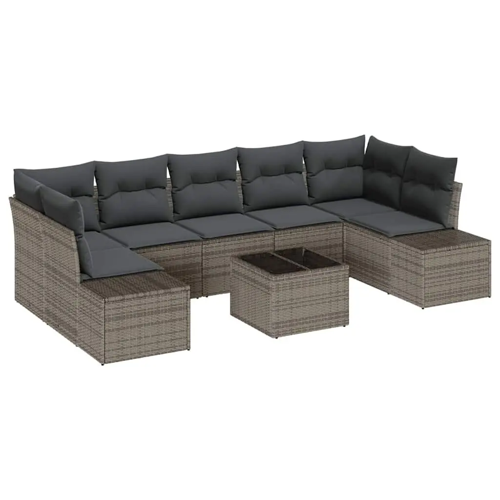 8-Piece Grey Sofa Set for Outdoor Living