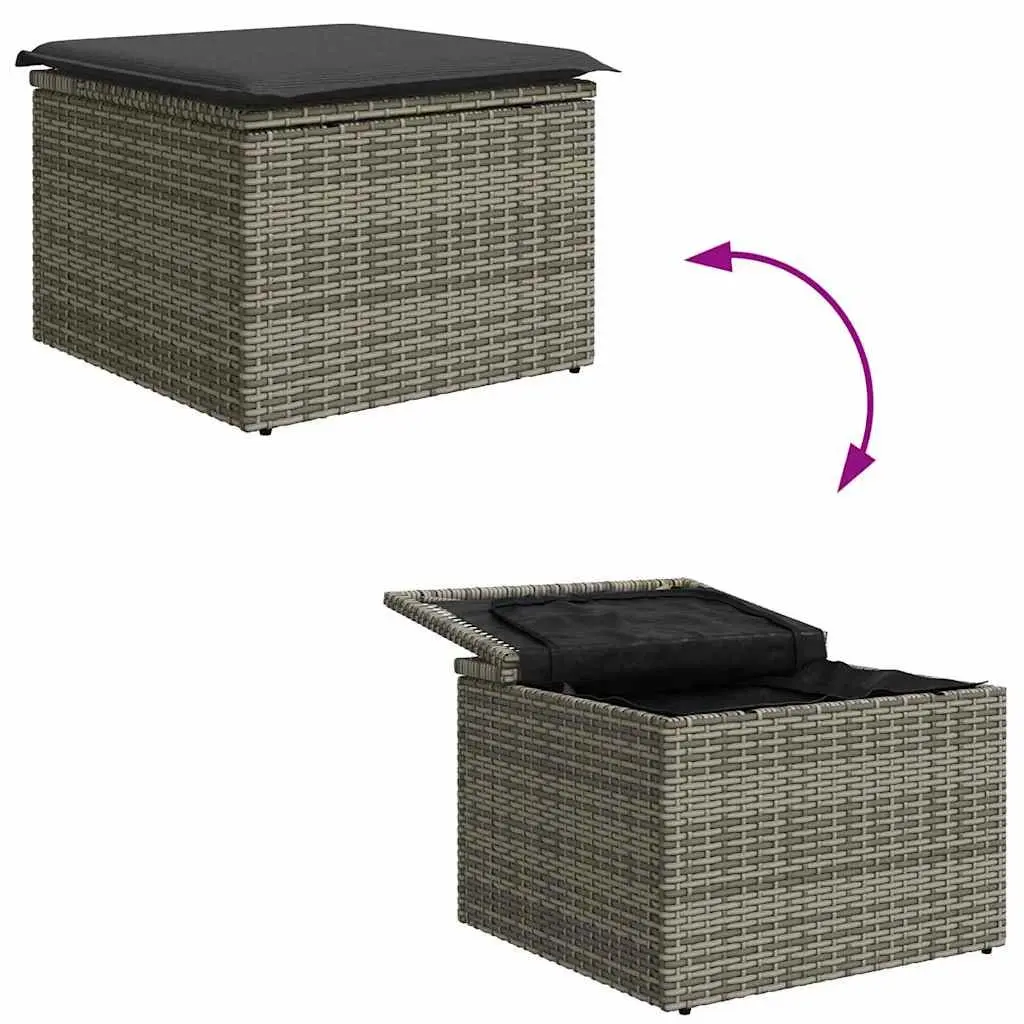 Garden Sofa Set Poly Rattan 4 Piece Outdoor Furniture Grey Modular Seating