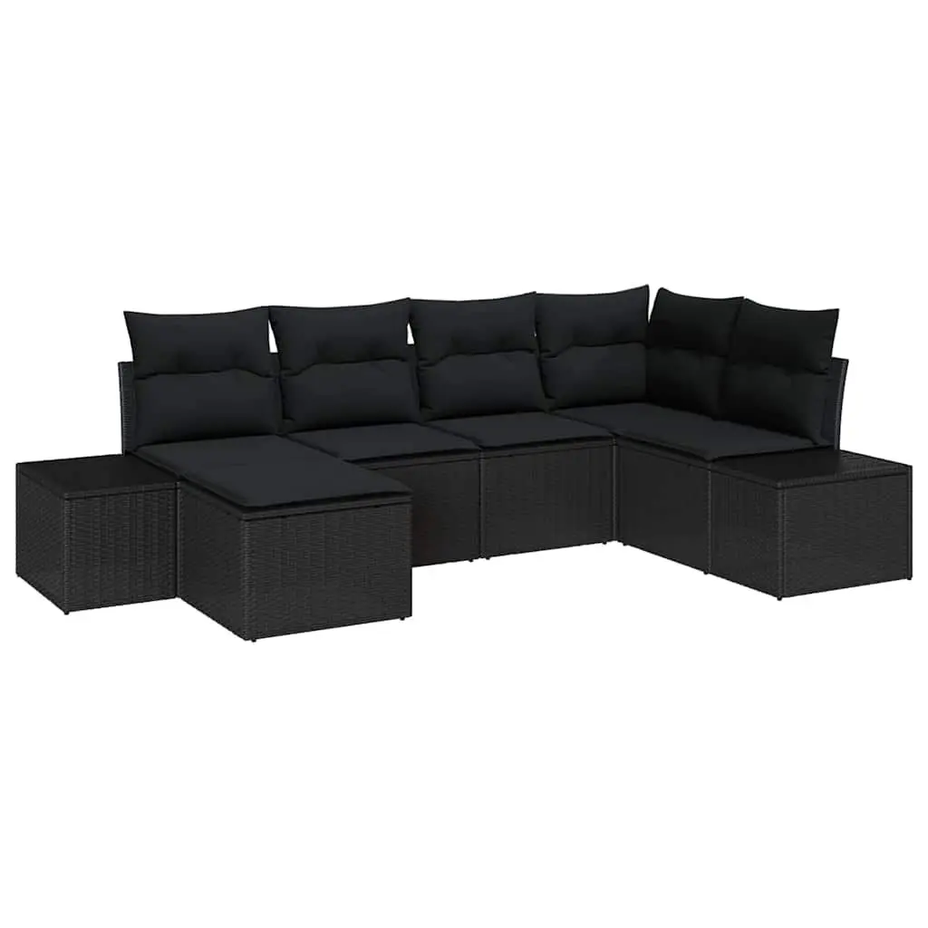Outdoor Garden Sofa Set 6 Piece Poly Rattan Modular Patio Furniture with