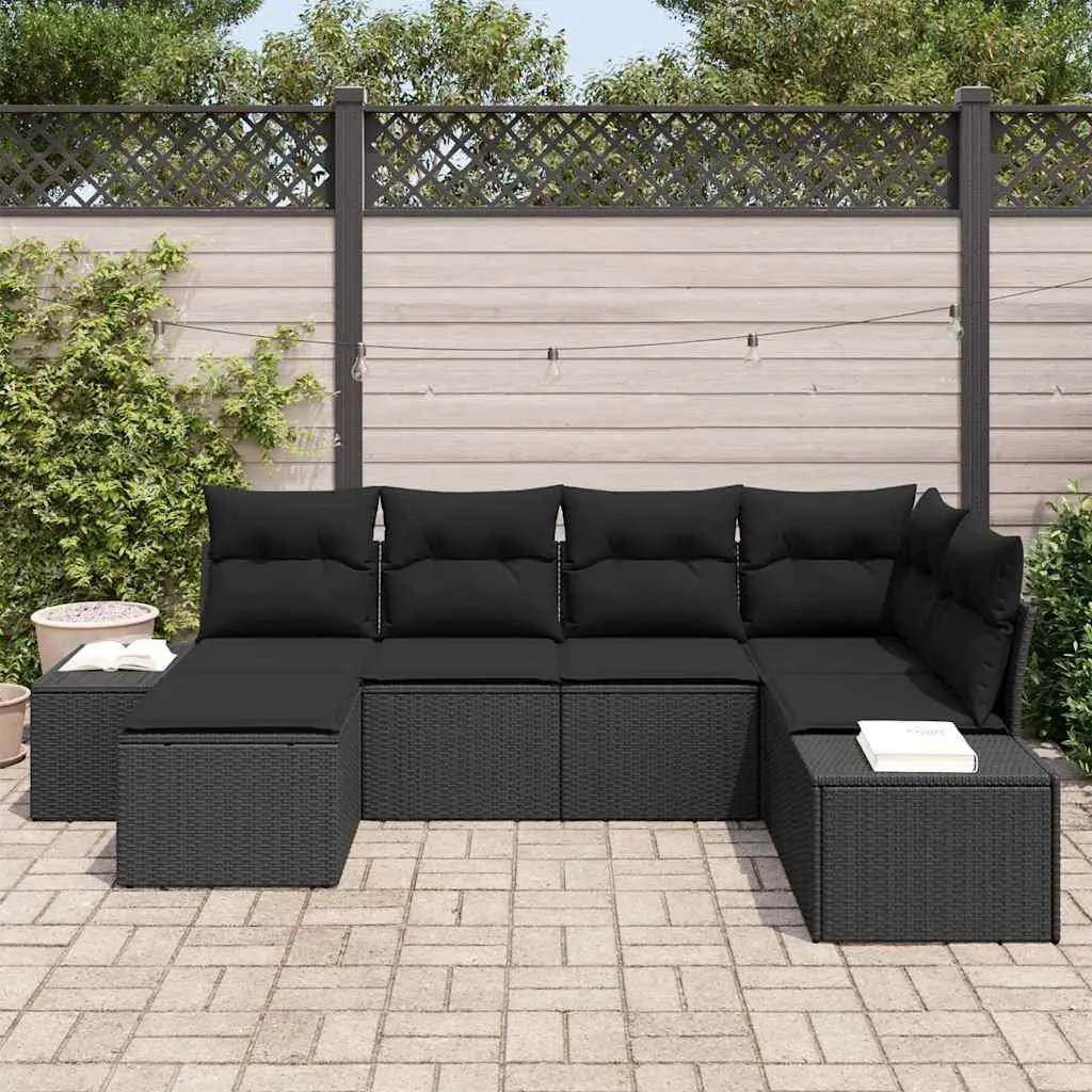 Outdoor Garden Sofa Set 6 Piece Poly Rattan Modular Patio Furniture with