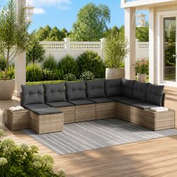 Practical 8-Piece Modular Sofa Set for Your Garden