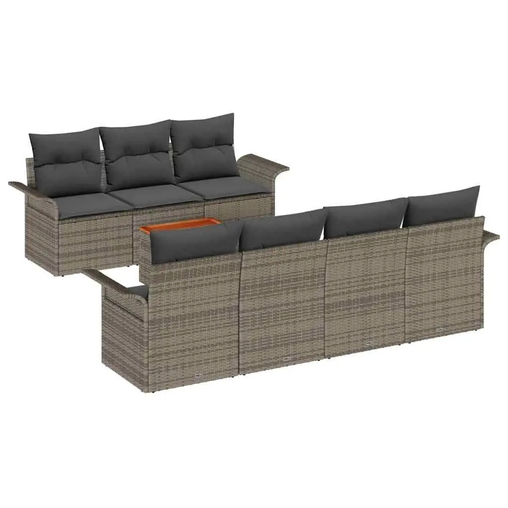 Garden Sofa Set Modular Outdoor Seating 8 Piece Weather-Resistant Grey