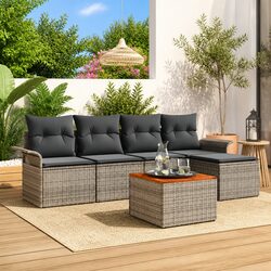 Perfect Seating for Gardens and Patios: 6-Piece Sofa Set