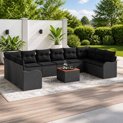 Practical 11-Piece Modular Outdoor Sofa Set with Storage