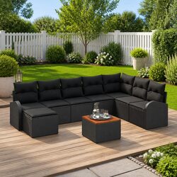 Practical Modular Garden Sofa Set 9 Pieces for Outdoor Use