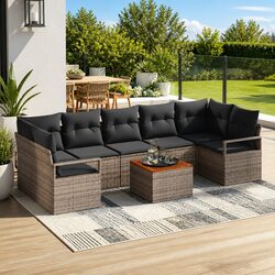 Functional 8-Piece Garden Sofa Set for Outdoor Use