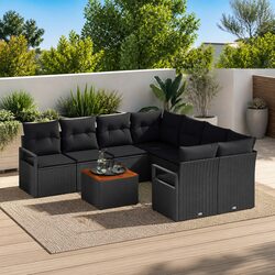 Practical Modular 9-Piece Garden Sofa Set