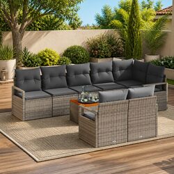 Functional 9-Piece Modular Garden Sofa Set for Outdoor Use