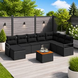 Functional 9-Piece Modular Garden Sofa Set for Any Outdoor