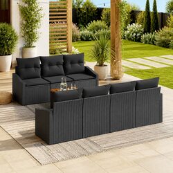 Practical 8-Piece Outdoor Seating Set in Black