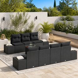 Functional 8-Piece Garden Sofa Set for Outdoor Spaces