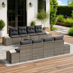 Perfect for Any Outdoor Setting: 9 Piece Sofa Set