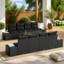 Practical 9-Piece Garden Sofa Set for Any Outdoor Area